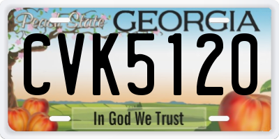 GA license plate CVK5120