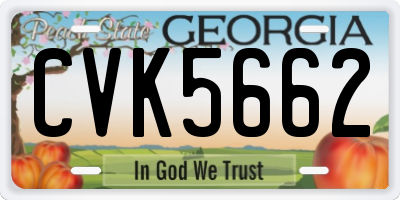 GA license plate CVK5662