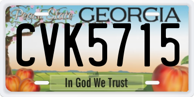GA license plate CVK5715