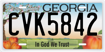 GA license plate CVK5842
