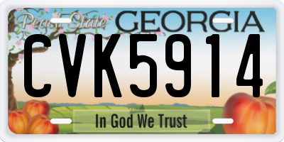 GA license plate CVK5914