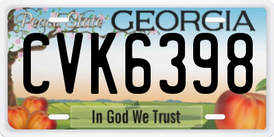 GA license plate CVK6398