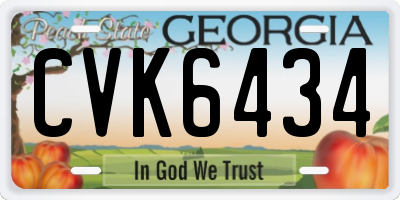 GA license plate CVK6434