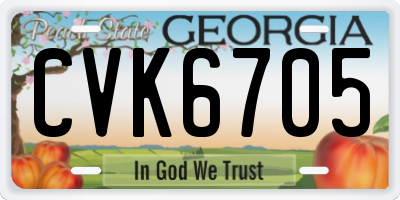 GA license plate CVK6705