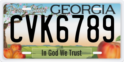 GA license plate CVK6789