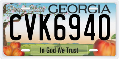 GA license plate CVK6940