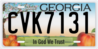 GA license plate CVK7131