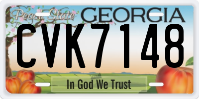 GA license plate CVK7148
