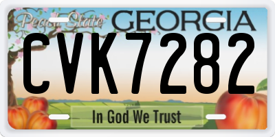 GA license plate CVK7282