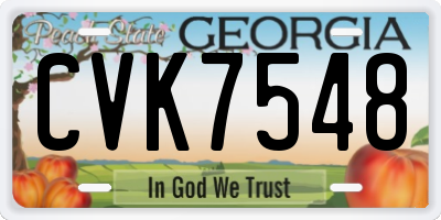 GA license plate CVK7548