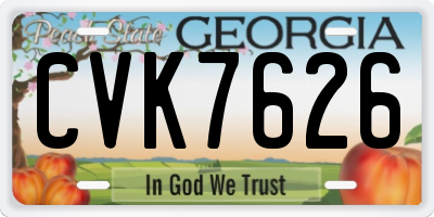GA license plate CVK7626