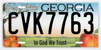 GA license plate CVK7763