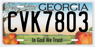 GA license plate CVK7803