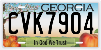 GA license plate CVK7904