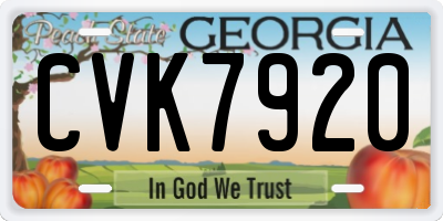 GA license plate CVK7920