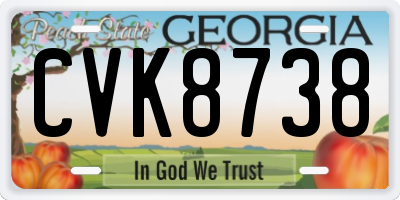 GA license plate CVK8738