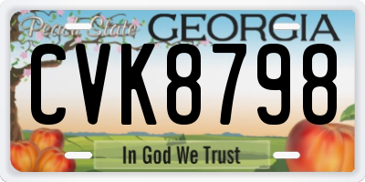 GA license plate CVK8798