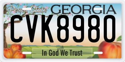 GA license plate CVK8980