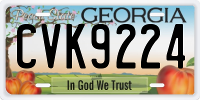 GA license plate CVK9224