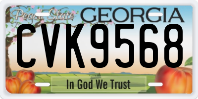 GA license plate CVK9568