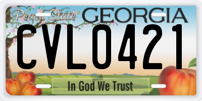 GA license plate CVL0421