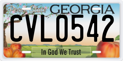 GA license plate CVL0542