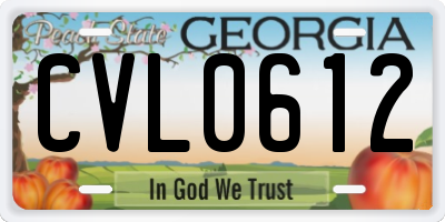 GA license plate CVL0612