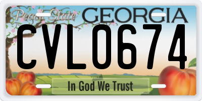 GA license plate CVL0674