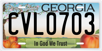 GA license plate CVL0703