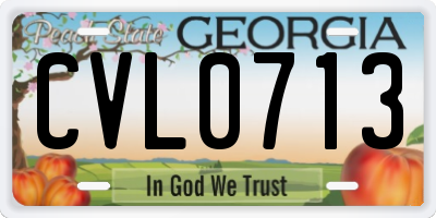 GA license plate CVL0713