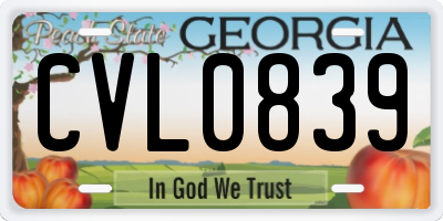GA license plate CVL0839