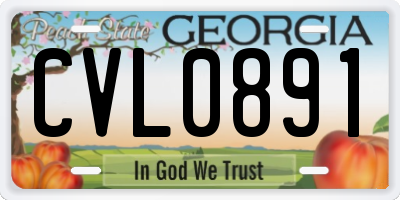 GA license plate CVL0891