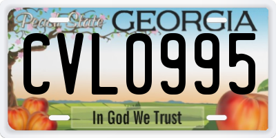 GA license plate CVL0995