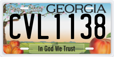 GA license plate CVL1138
