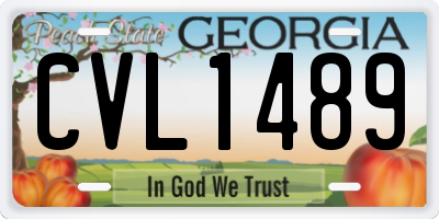 GA license plate CVL1489