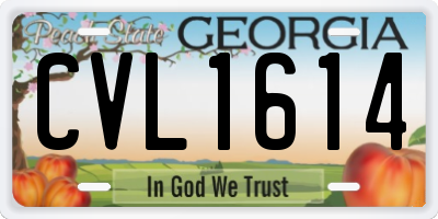 GA license plate CVL1614