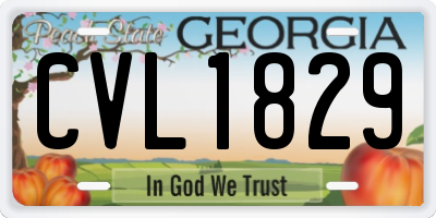 GA license plate CVL1829