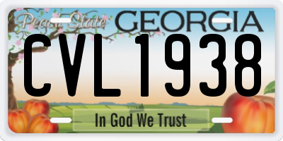 GA license plate CVL1938
