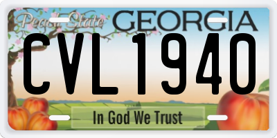 GA license plate CVL1940