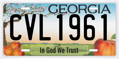 GA license plate CVL1961