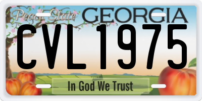 GA license plate CVL1975