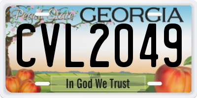 GA license plate CVL2049