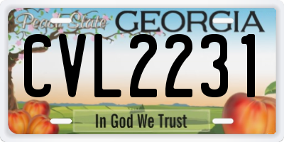 GA license plate CVL2231