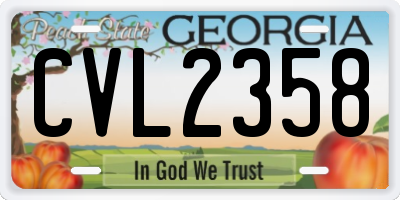 GA license plate CVL2358
