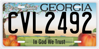 GA license plate CVL2492
