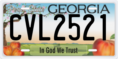GA license plate CVL2521