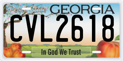 GA license plate CVL2618