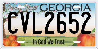 GA license plate CVL2652