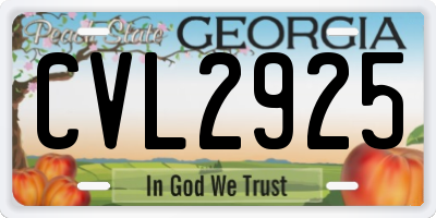 GA license plate CVL2925