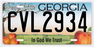 GA license plate CVL2934